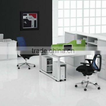 2012 Hot-sale Modern TWO Seats Office Desk with steel high cabinet TA007