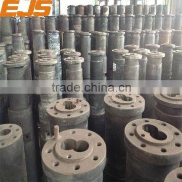 Manufacturing twin screw barrel for extruding masterbatch