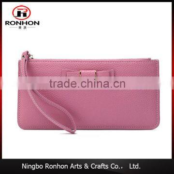 long zipper ladies hand bag with butterfly decorates