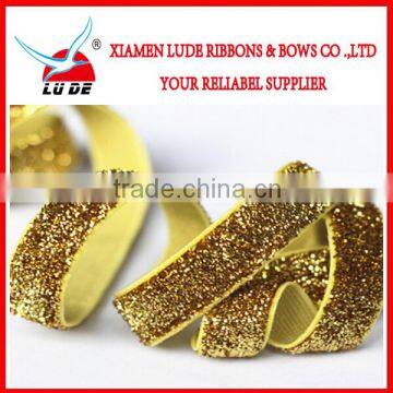 2015High Quality Fashion Metallic White Glitter Elastic Ribbon/elastic White Glitter Metallic Velvet Ribbon Wholesale photo-2