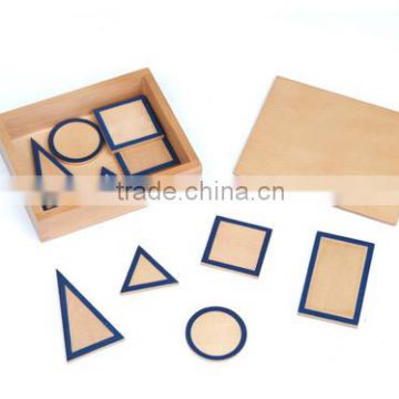 Educational material for montessori geometric solids bases with box