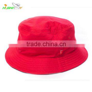 High quality brand blank simple red cotton twill custom bucket hat with center band