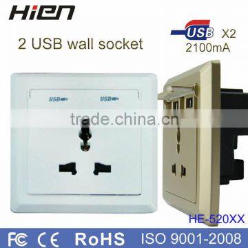 universal electric usb plug wall socket with surge protection