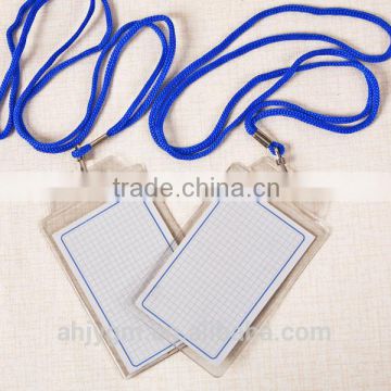 Hot Sale Soft Plastic/PVC Vertical Name Badge with Rope