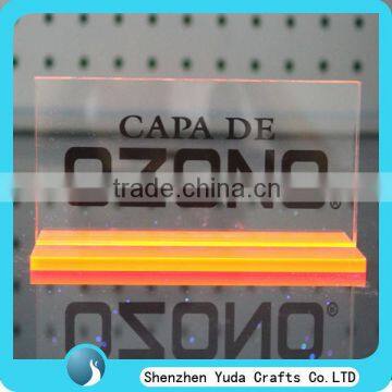 fashion custom laser cut printing acrylic logo block with base high quality hot sale