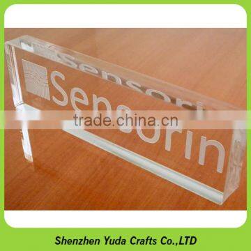 bespoke machined plexiglass parts clear acrylic logo block CNC engraving acrylic