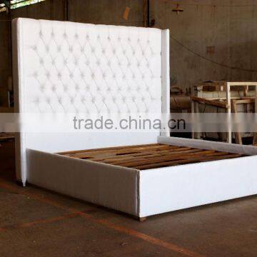 Upholstered White Painted Bed