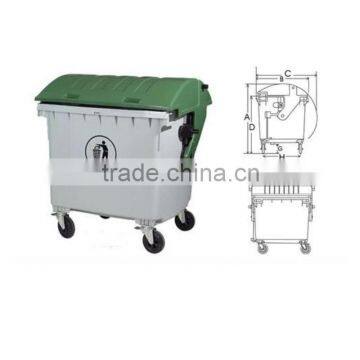 660 liter garbage waste bin