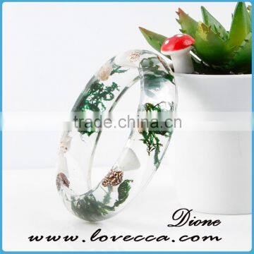 Pine Needles Inside Transparent Clear Acrylic Bangle Stand photo-6