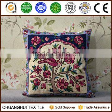 Multi-colored cushion cover embroidery for home decoration