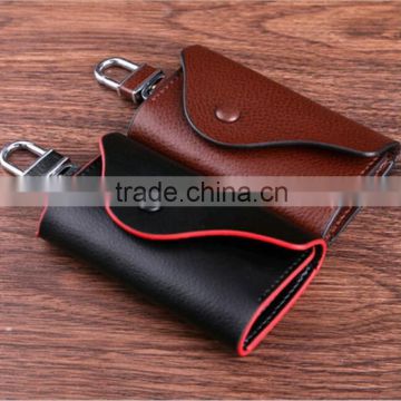 Men's Car Key Holder Accessory Genuine Leather Wallet custom key chain Case