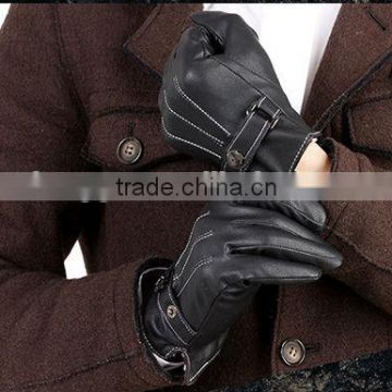 Mens leather gloves/ thick warm cycling driving gloves full finger size M-XXL