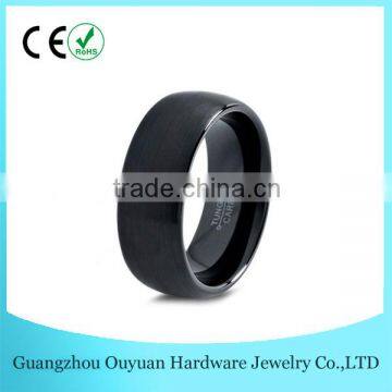8MM Dome Black Tungsten Carbide Ring, Black Brushed Tungsten Carbide Ring, Fashion Tungsten Jewelry Ring