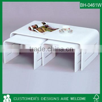 Bentwood Coffee Table, White Coffee Table, Lacquer Coffee Table