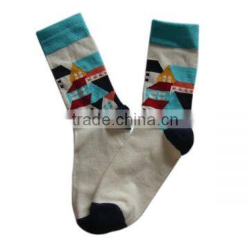 GSW-135 Wholesale Jacquard Plain Womens 100% Pure Cotton Fancy Women Socks