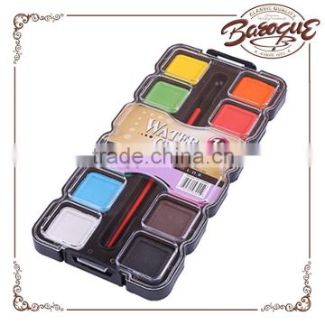 Hot Selling Good Quality 24mm*0.6mm Children 12Color Semi-dry Watercolor Cake, Kids 12Paint Solid Watercolor Paint