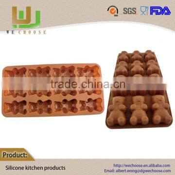 Wholesale top quality silicone chocolate mould lovely bear shape DIY chocolate 3d chocolate mold