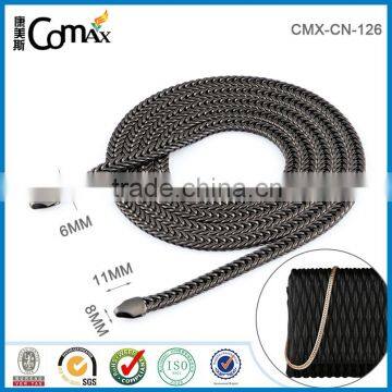 Gunmetal Stainless Steel Handbag Curb Chain Necklace For Bag Strap