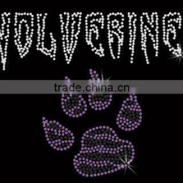 beautiful WOLVERINES SCHOOL Claw rhinestone transfer