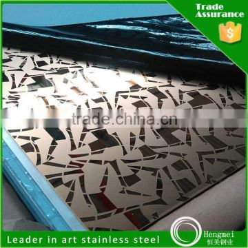 201 304 color mirror etching 4x8 decorative stainless steel sheet