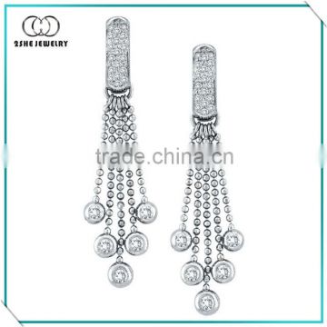 High Quality 925 silver zirconia earrings for girls