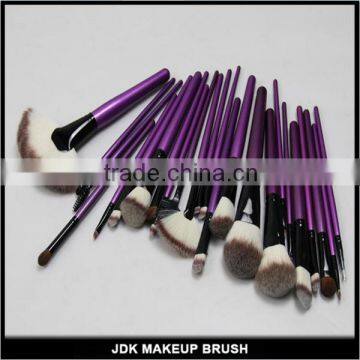 24pcs Professional Purple Handle Makeup Brush Set With Red Cosmetic Bag Fan Brush photo-4