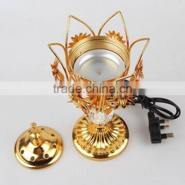 Wholesale New Style Leaf Carve Pattern Flower Shape Electric Incense Burner