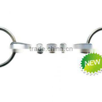 Stainless steel horse ring snaffle of broken mouth with elliptical link(Type-043)