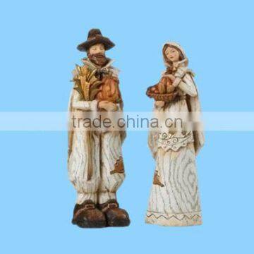White Wash Pilgrim Resin Figures