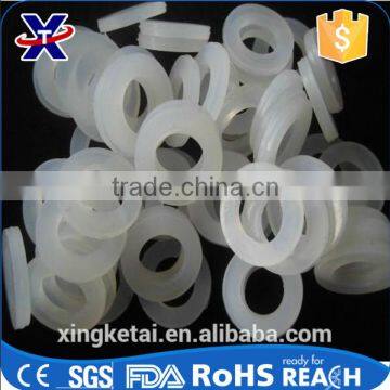 Clear silicone rubber grommet.