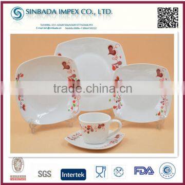 fancy ceramic porcelain square dinnerware set