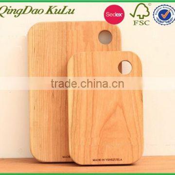 eco friendly kitchen wooden chopping block with hole for hanging