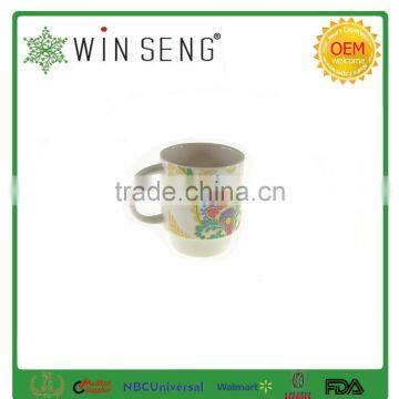 Ceramic Tall Mug With Flower Pattern and Ring photo-4