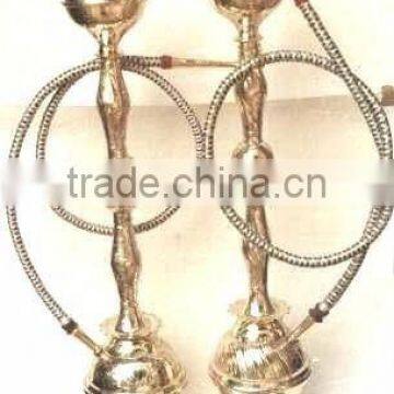 Oriental Hookah Made in Brass With Mirror Polish and One Out Let