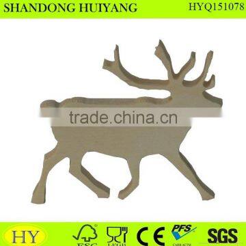 unfinished wood carved decorative crafts of Christmas reindeer