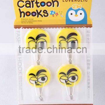 4pc Small Round Hook With Expression Patterns/plastic Hook photo-3