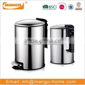 Good Quality Stainless Steel Toilet Padal Waste Bin With Black Inner Bucket photo-3