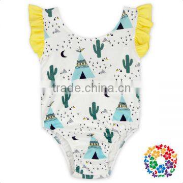 Newborn Baby Clothes Set Latest Flutter Sleeve Bodysuit Sunsuit Outfits Customized Baby Girl Boho Romper photo-3