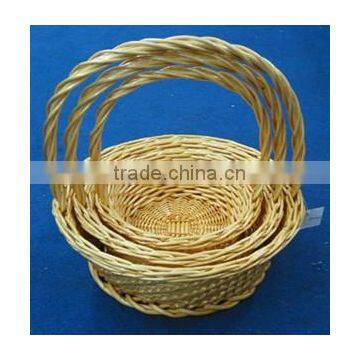 Handmade Wicker Household Decorations Wicker Basket of Fruit Brown Retro Basket Weaving Crafts Basket Spring Outing Picking Bask photo-4