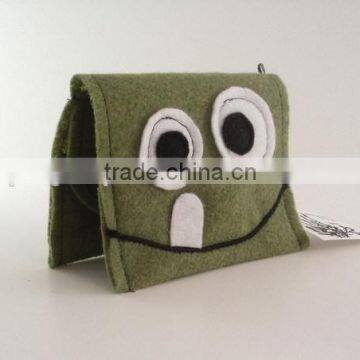 Best Selling Products Polyester Business Card Sleeve Coin Wallet Cartoon Character Style Wool Fabric Mobile Phone Case Cover photo-2