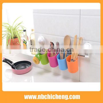 Bathroom suction cup single hanging cup rack multi-colored storage box wash cup