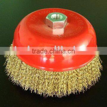 Crimped steel wire cup brush