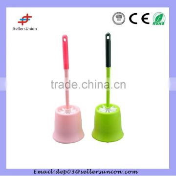 plastic curved toilet bursh with round holders