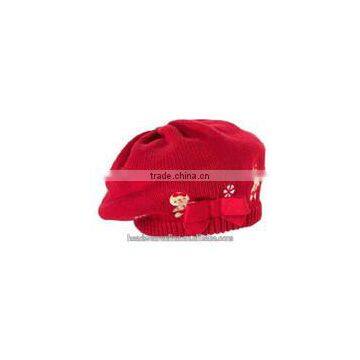 Red Embroidery Knitted Hats photo-6