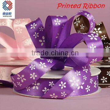 Beauty Flowers Printed Satin Ribbon