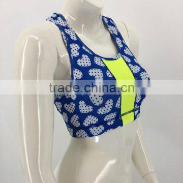 Women OEM Latest Color Contrast Padded Sublimated Sports Bra photo-2