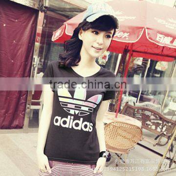 Custom the High Quality Fashion All the Time Cheap Lady's Short Sleeve T-shirt Manufacture China photo-5