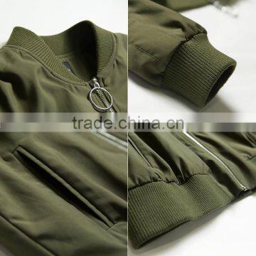 Custom Men Jean Jacket Wholesale Green Bomber Jacket photo-2