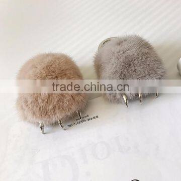 CX-R-54 Top Quality Wholesale Real Mink Fur Keychain Fur Bag Charm photo-2