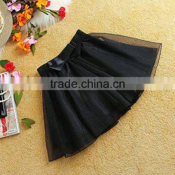 Europle and American wholesale mini chiffon skirt summer puffy short tutu tulle skirt with big bow